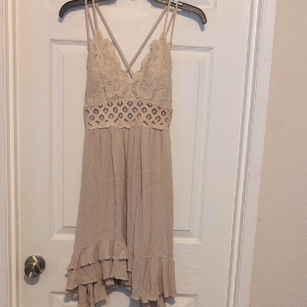 FAVLUX Cream Lace Dress